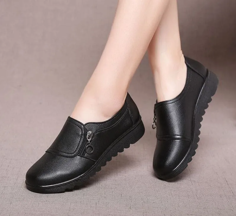 Genuine Leather Comfortable Women Flat Shoes