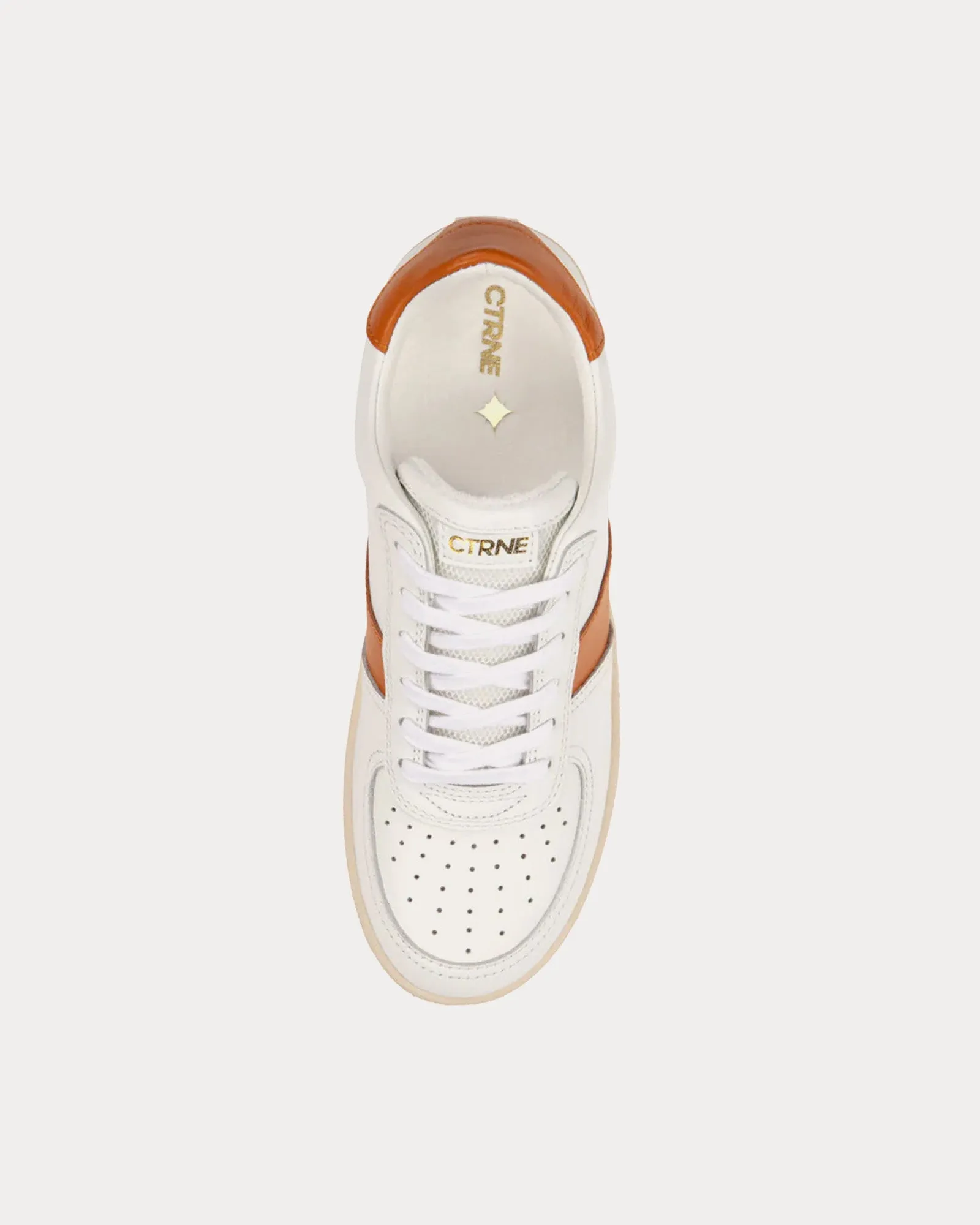 Geode Leather White / Orange Low Top Sneakers