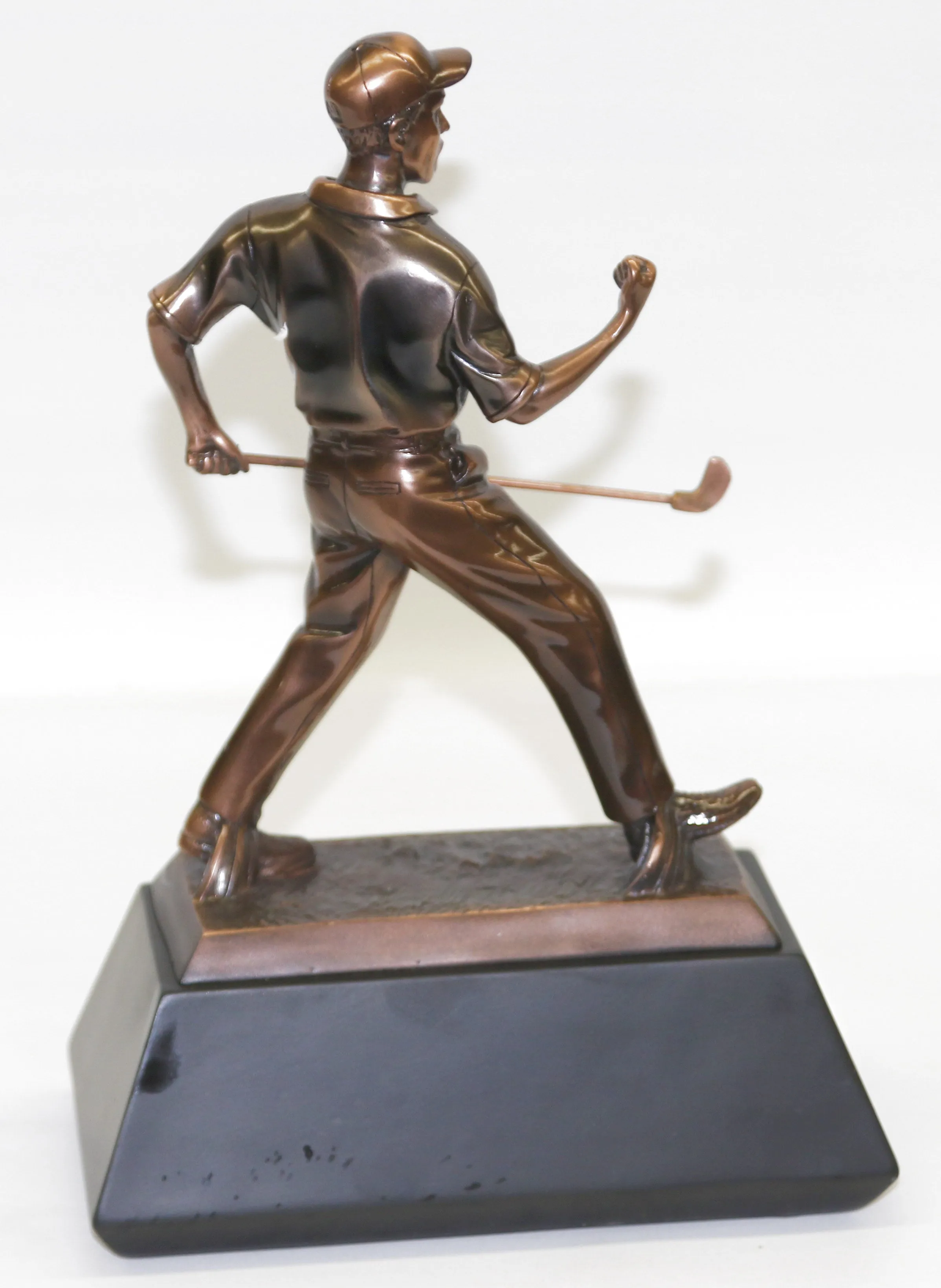 Golfer Statue Trophy / Paperweight - sculpture Electroplated Copper finish Decor