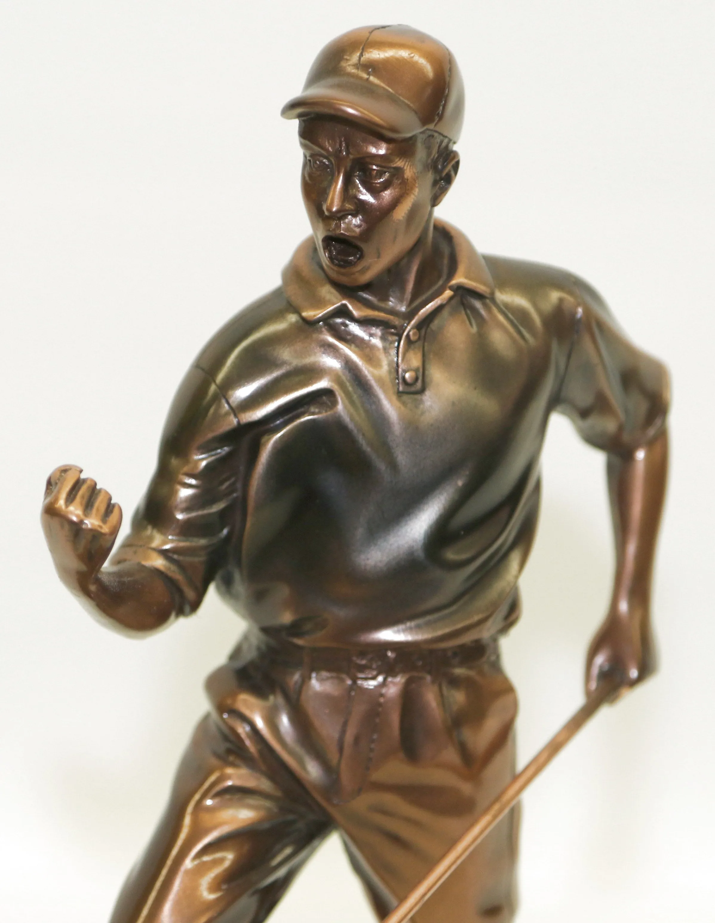 Golfer Statue Trophy / Paperweight - sculpture Electroplated Copper finish Decor