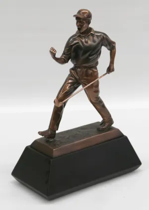 Golfer Statue Trophy / Paperweight - sculpture Electroplated Copper finish Decor