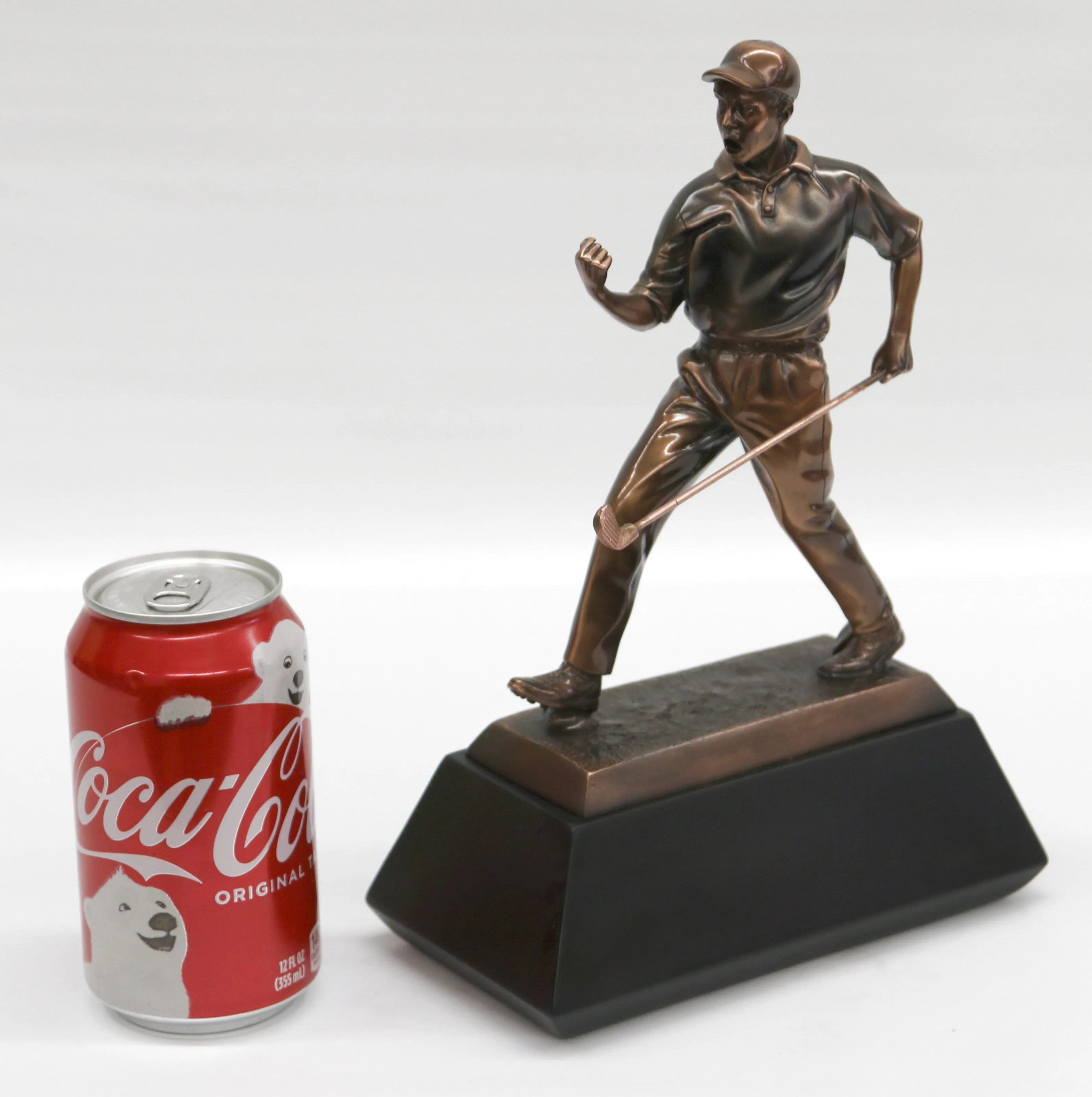 Golfer Statue Trophy / Paperweight - sculpture Electroplated Copper finish Decor