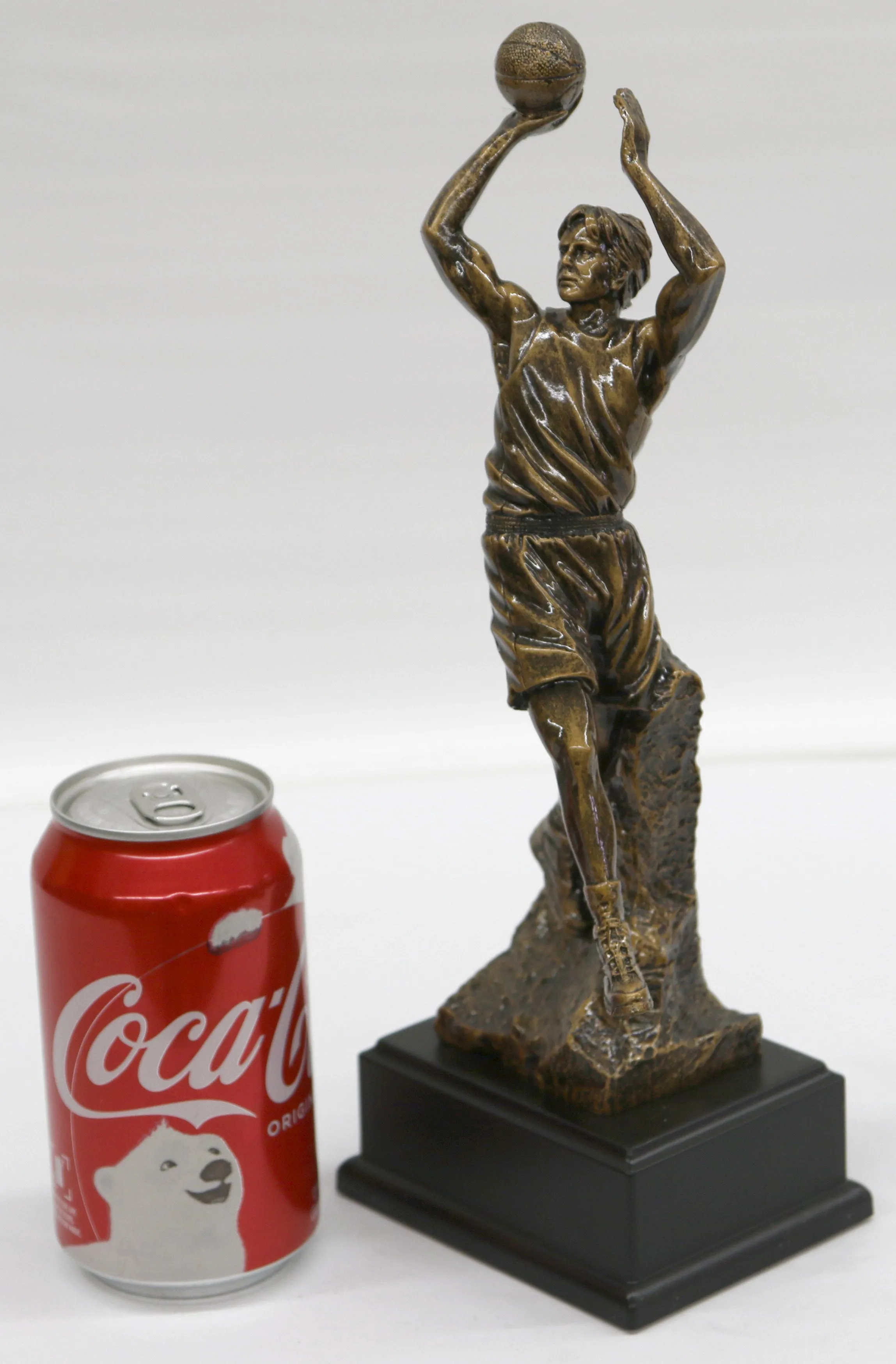 Hand Made Detailed Bronze effect Male Basketball Sculpture With Base Figurine