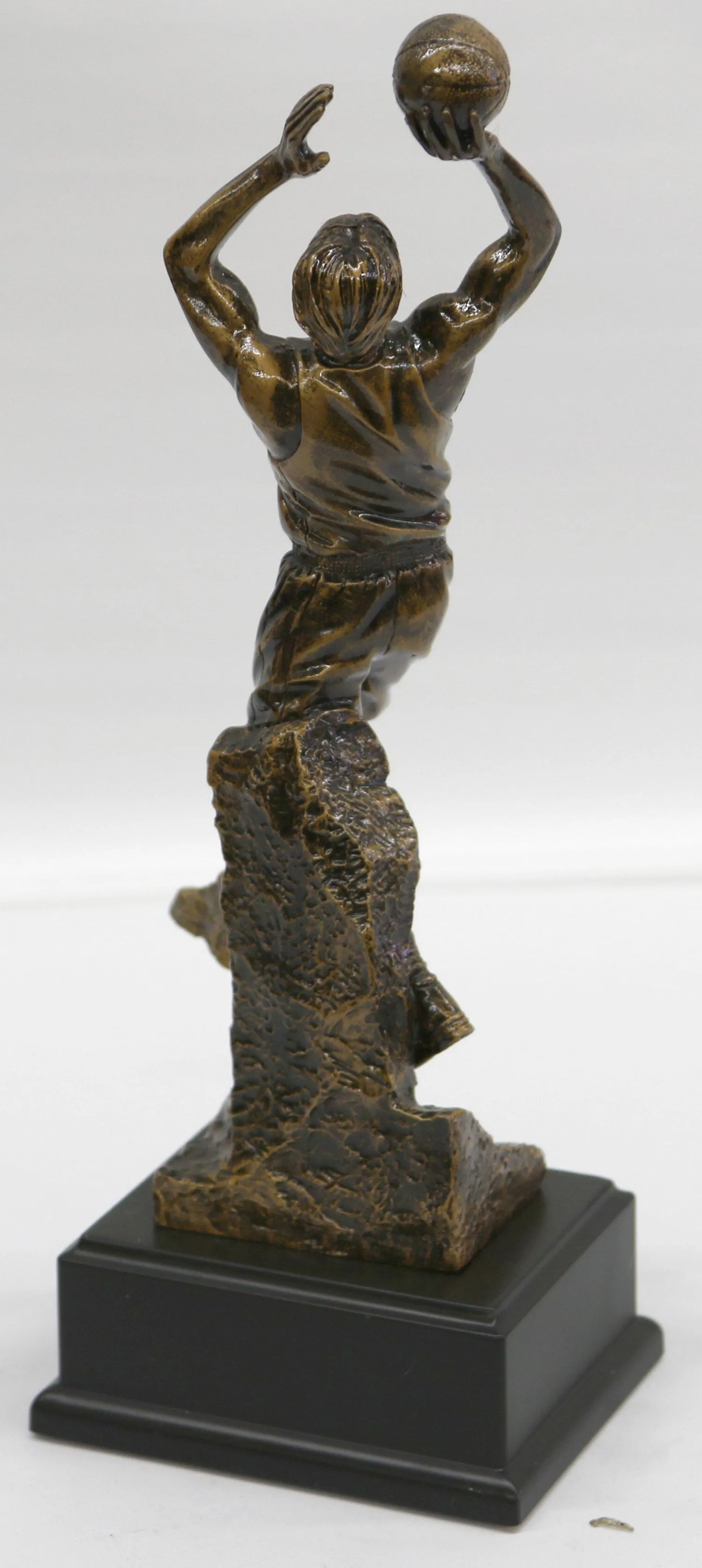 Hand Made Detailed Bronze effect Male Basketball Sculpture With Base Figurine
