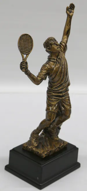 Hand Made Male Tennis Player Bronze Finish Sculpture Home Office Decoration Sale