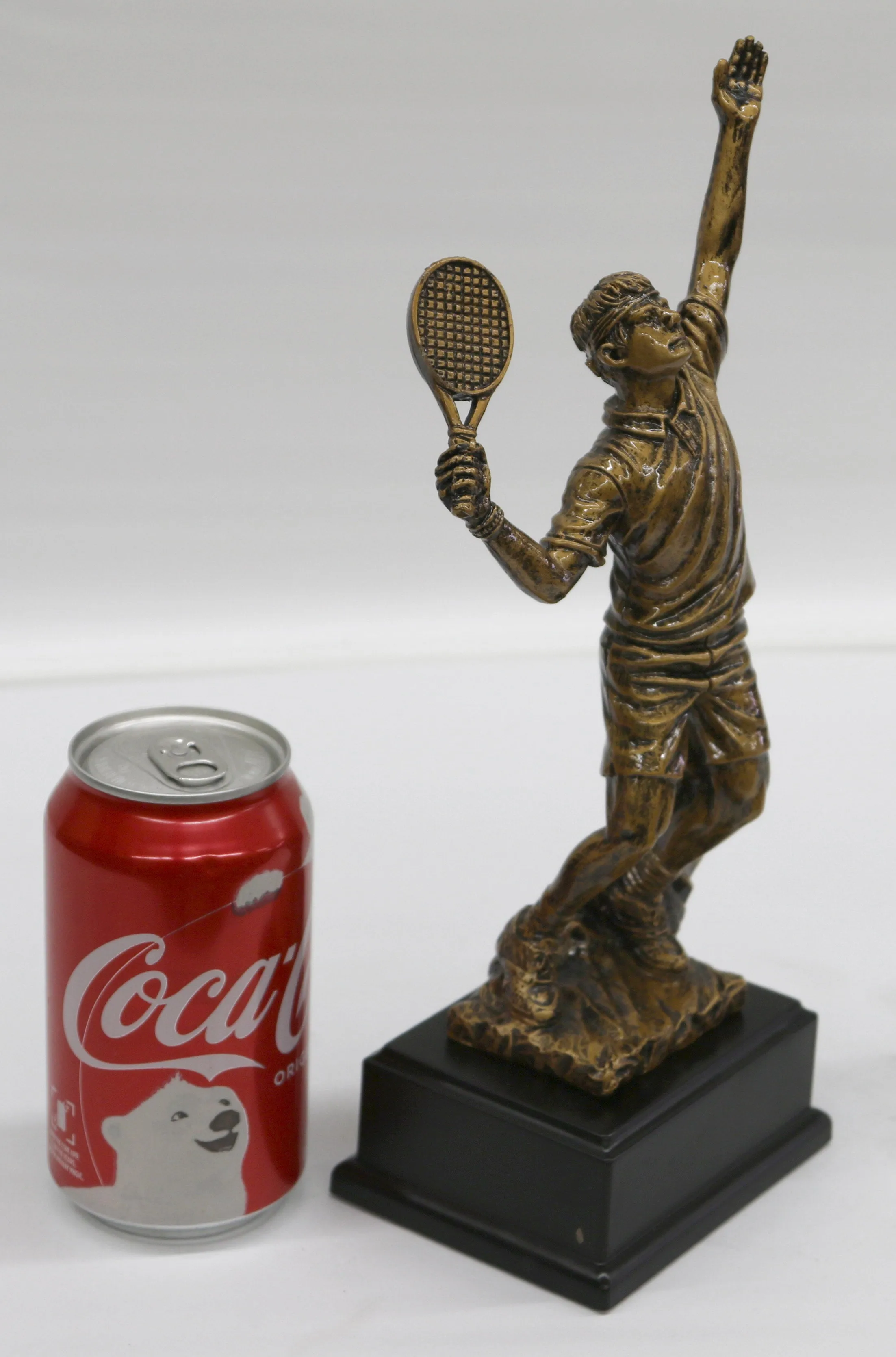 Hand Made Male Tennis Player Bronze Finish Sculpture Home Office Decoration Sale