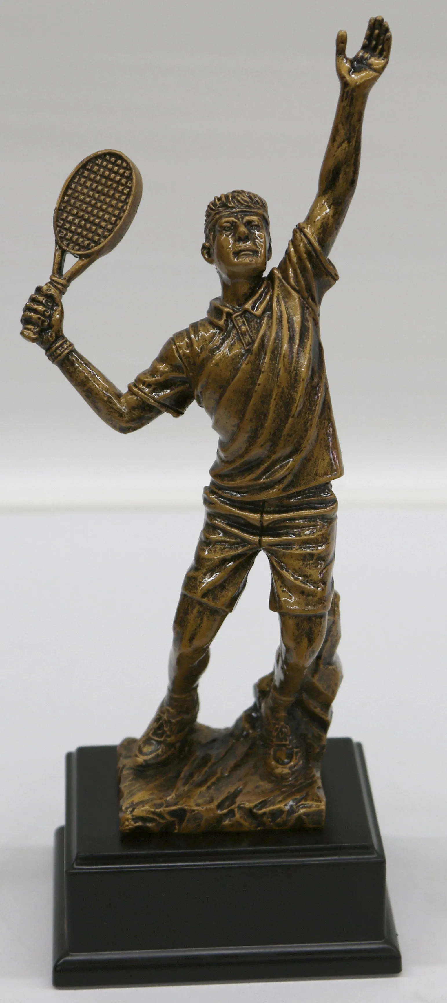 Hand Made Male Tennis Player Bronze Finish Sculpture Home Office Decoration Sale
