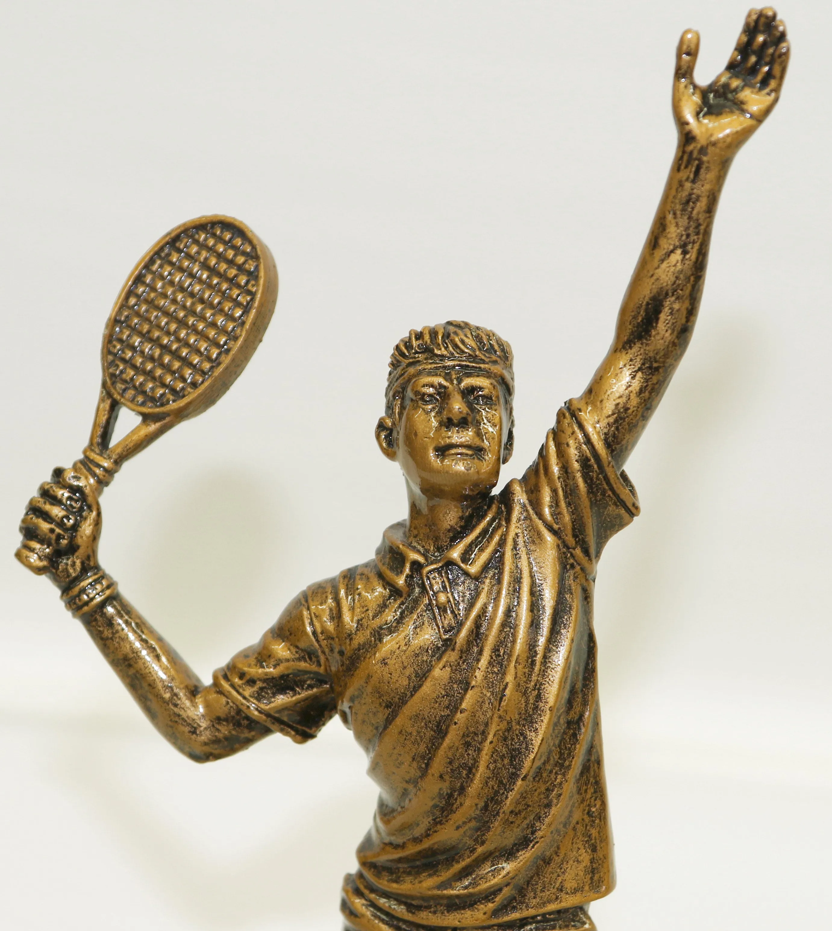 Hand Made Male Tennis Player Bronze Finish Sculpture Home Office Decoration Sale