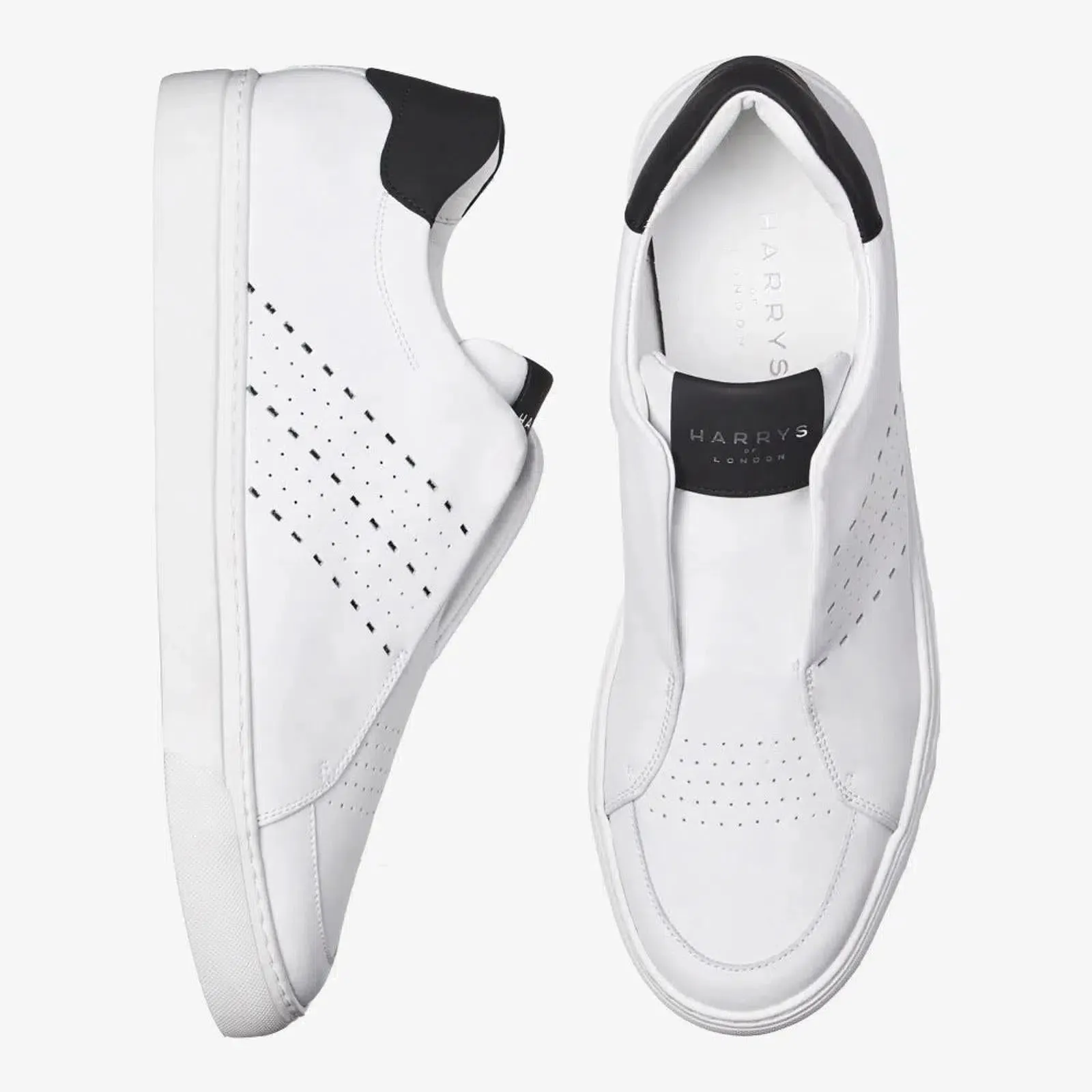 Harrys Of London Track Tech Leather Trainer Black-White