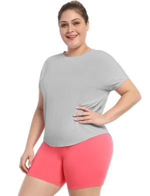 Hip Length Short Sleeve Shirt lightgray_Jogging