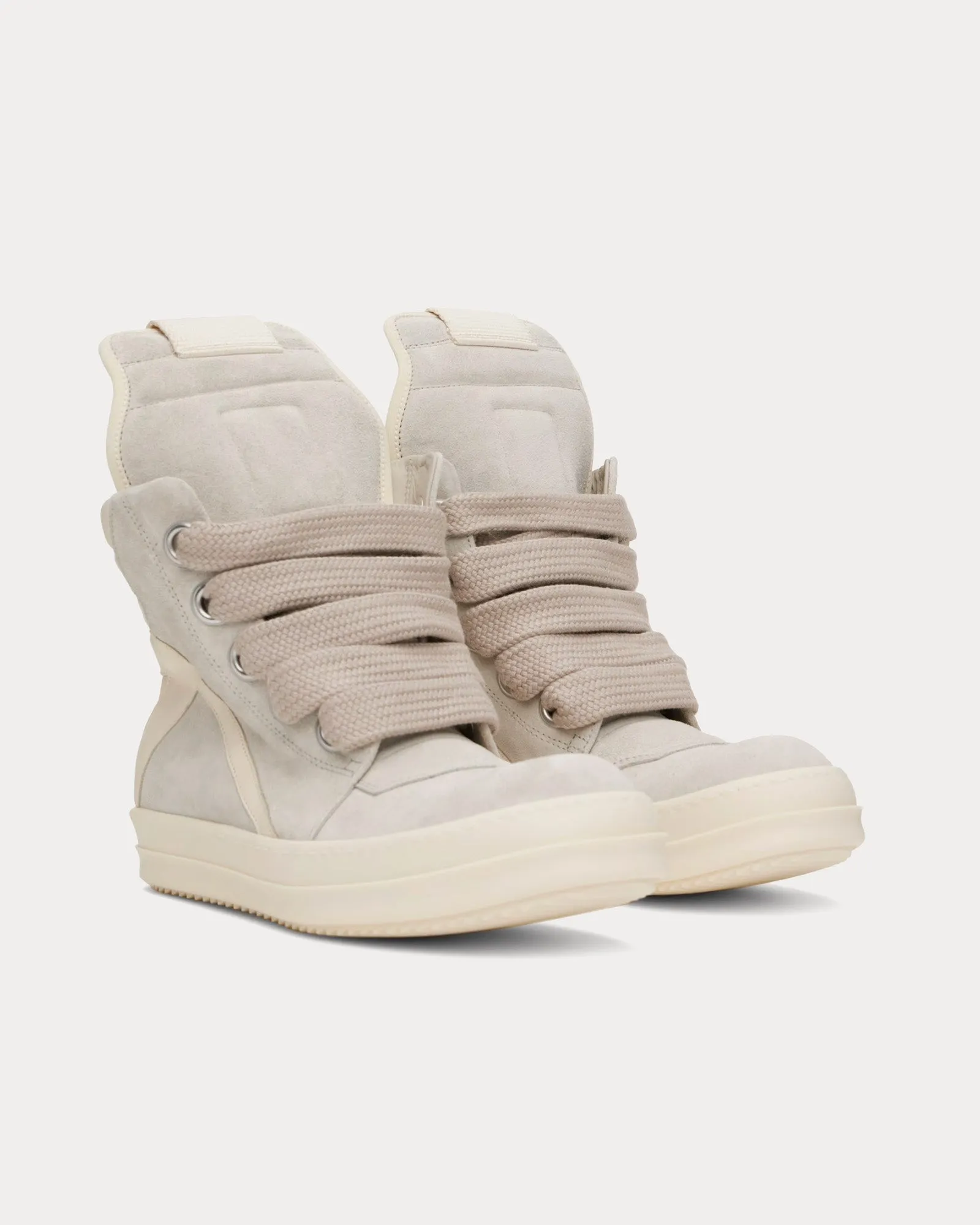 Hollywood Geobasket Jumbolace Leather Dinge / Milk / Milk High Top Sneakers