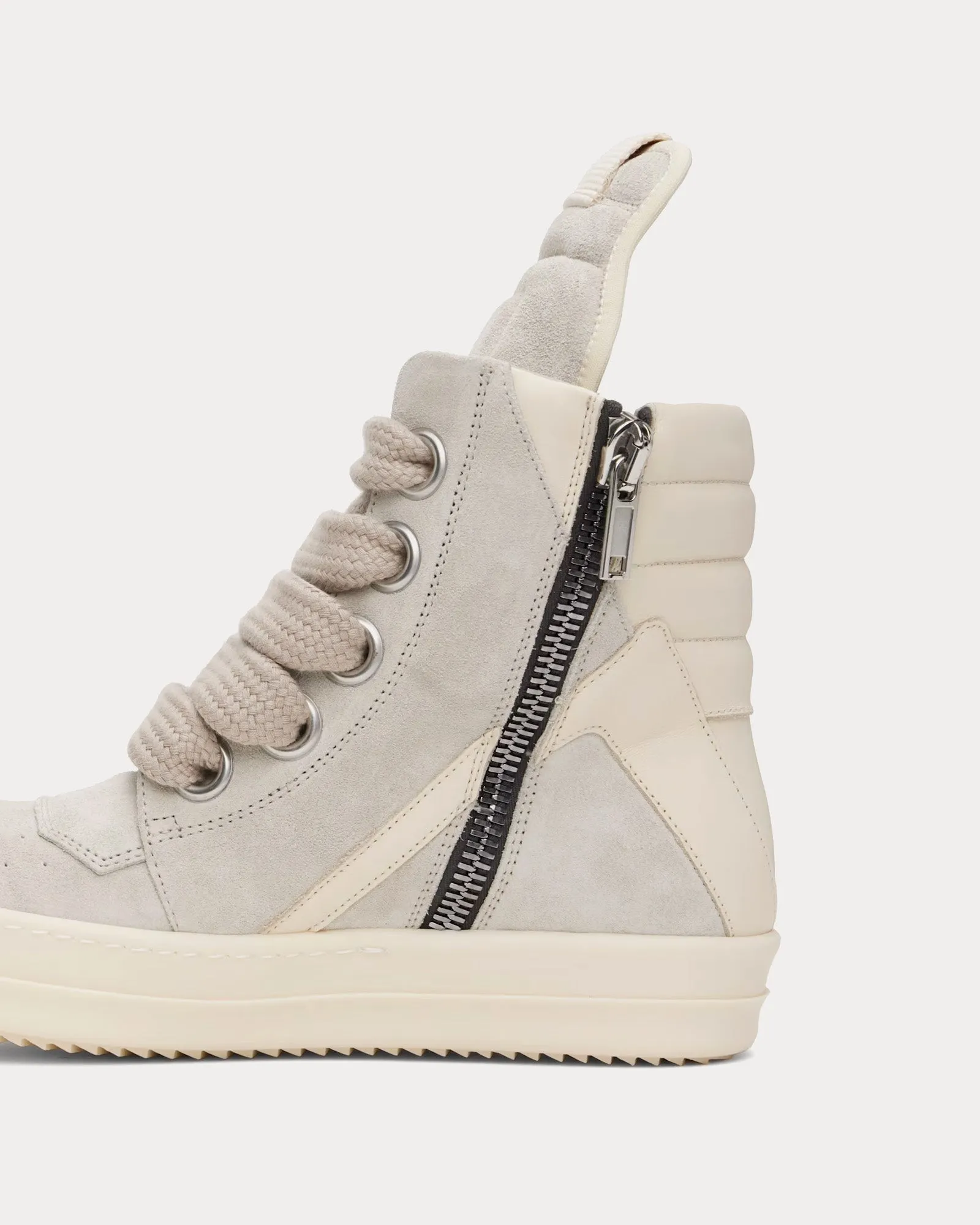Hollywood Geobasket Jumbolace Leather Dinge / Milk / Milk High Top Sneakers