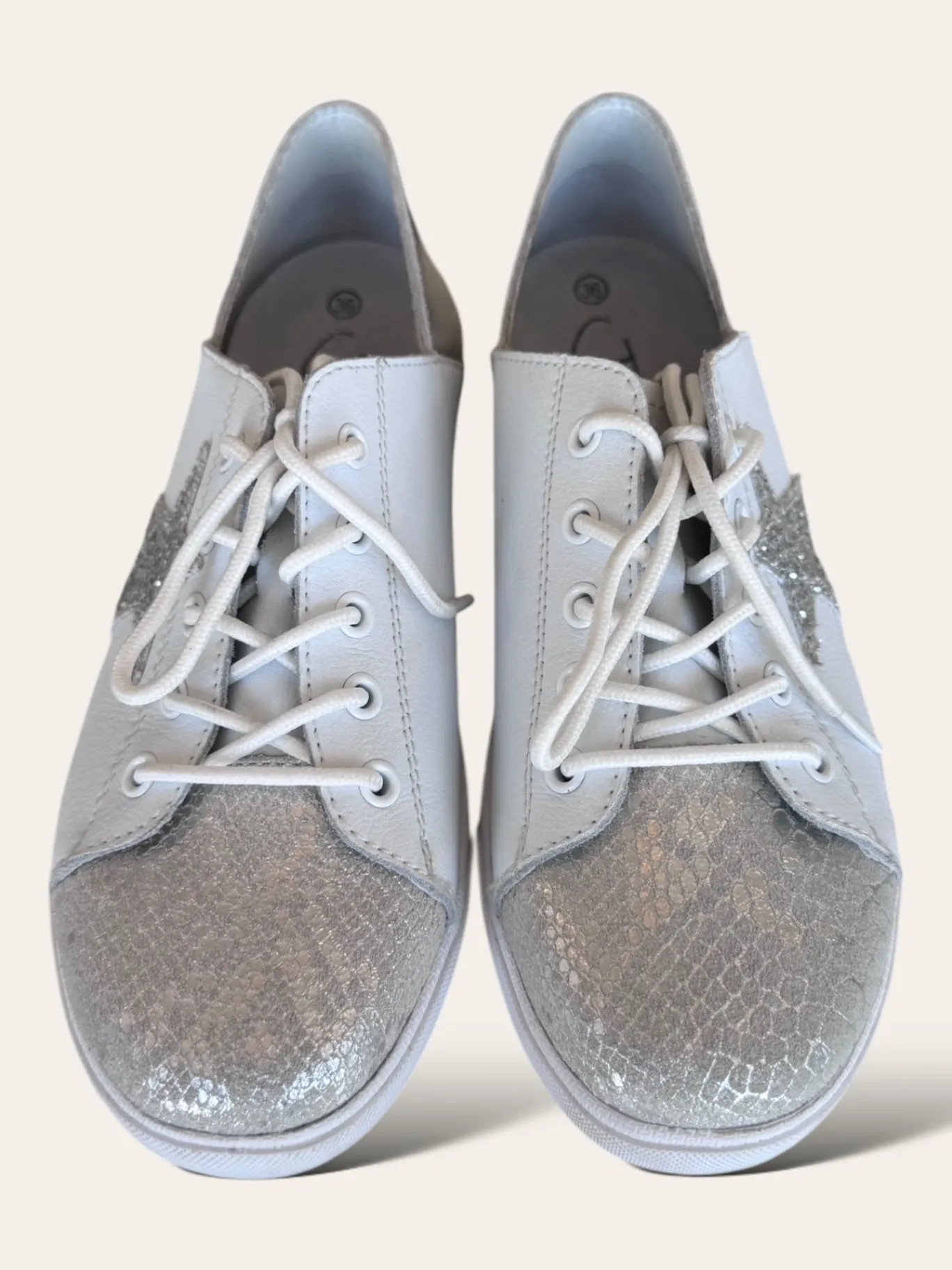 Julz White and Silver Sneakers 3