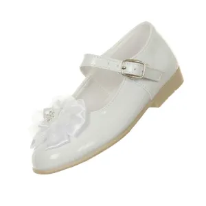 Little Girls White Patent Floral High Top Dress Shoes Toddler 6.5-10
