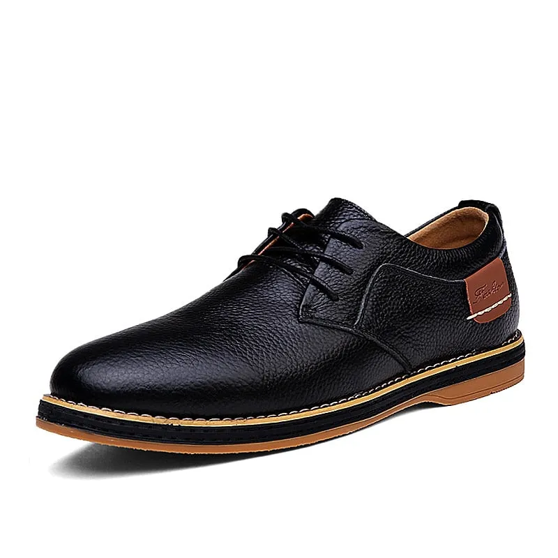 Men's Genuine Leather Lace Up Oxfords | Plus Size