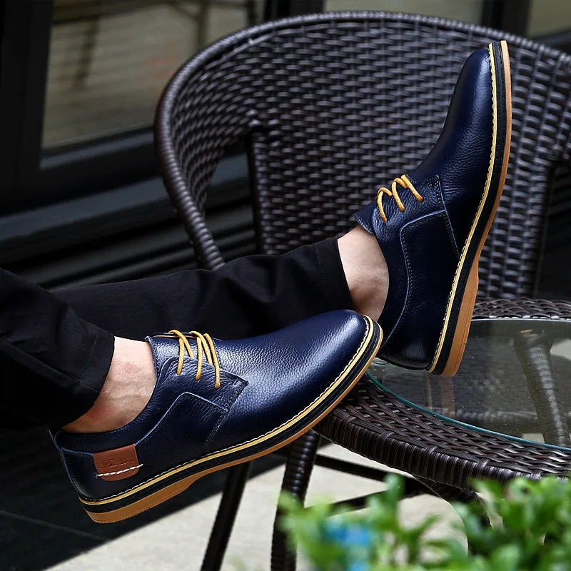 Men's Genuine Leather Lace Up Oxfords | Plus Size