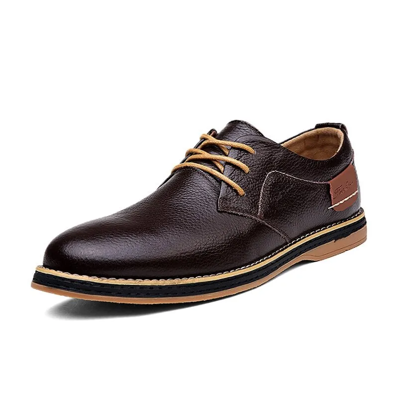 Men's Genuine Leather Lace Up Oxfords | Plus Size