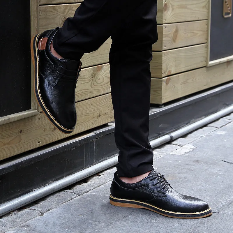 Men's Genuine Leather Lace Up Oxfords | Plus Size