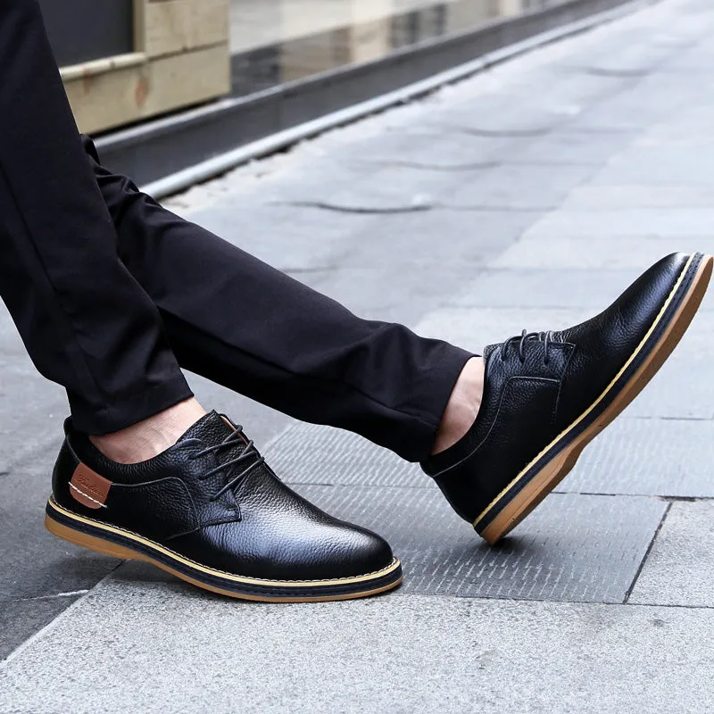 Men's Genuine Leather Lace Up Oxfords | Plus Size
