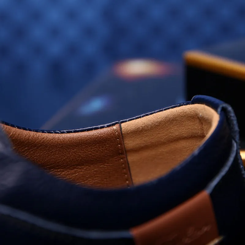 Men's Genuine Leather Lace Up Oxfords | Plus Size