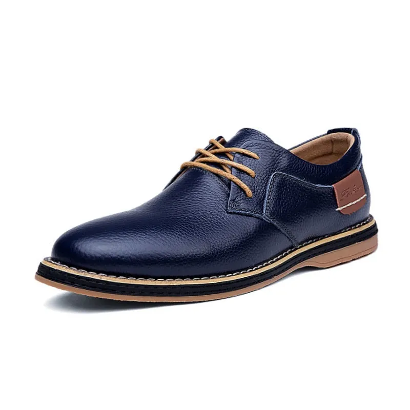 Men's Genuine Leather Lace Up Oxfords | Plus Size
