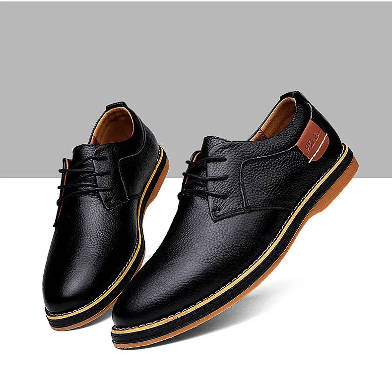 Men's Genuine Leather Lace Up Oxfords | Plus Size