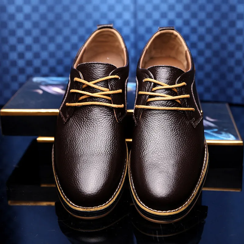 Men's Genuine Leather Lace Up Oxfords | Plus Size