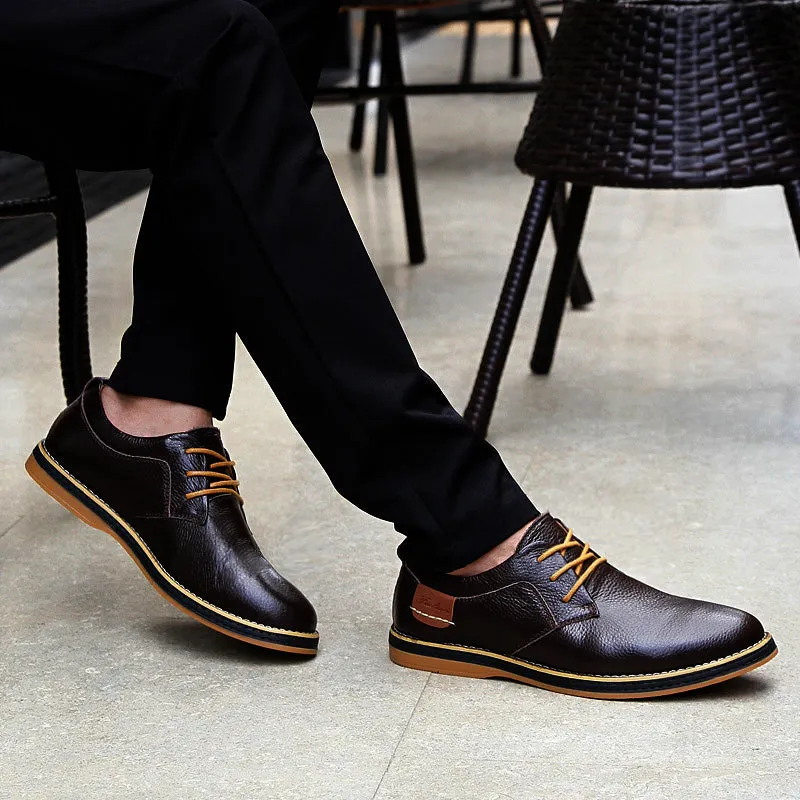 Men's Genuine Leather Lace Up Oxfords | Plus Size