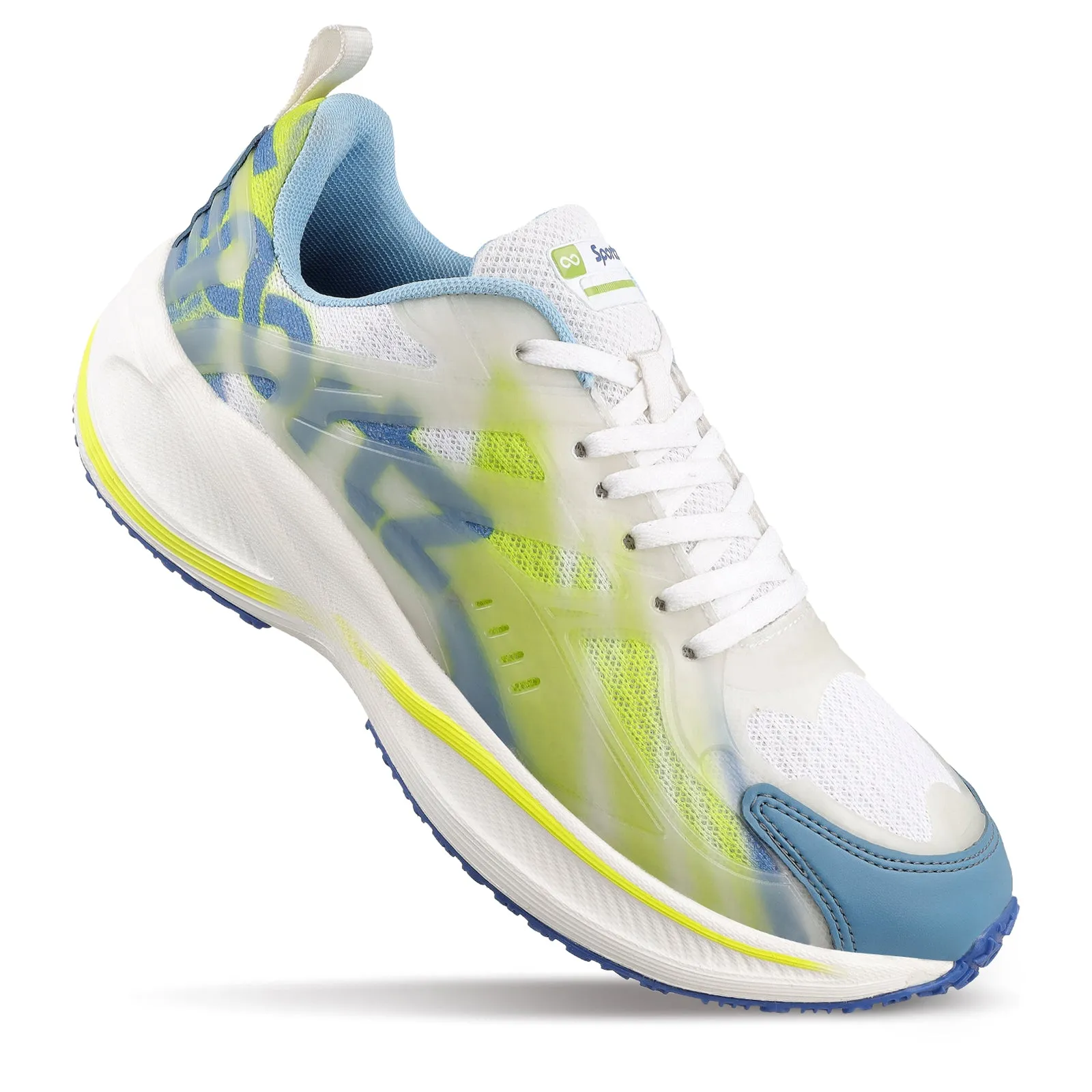 Men's Night Glow Sports Shoe - WS9134 White Green