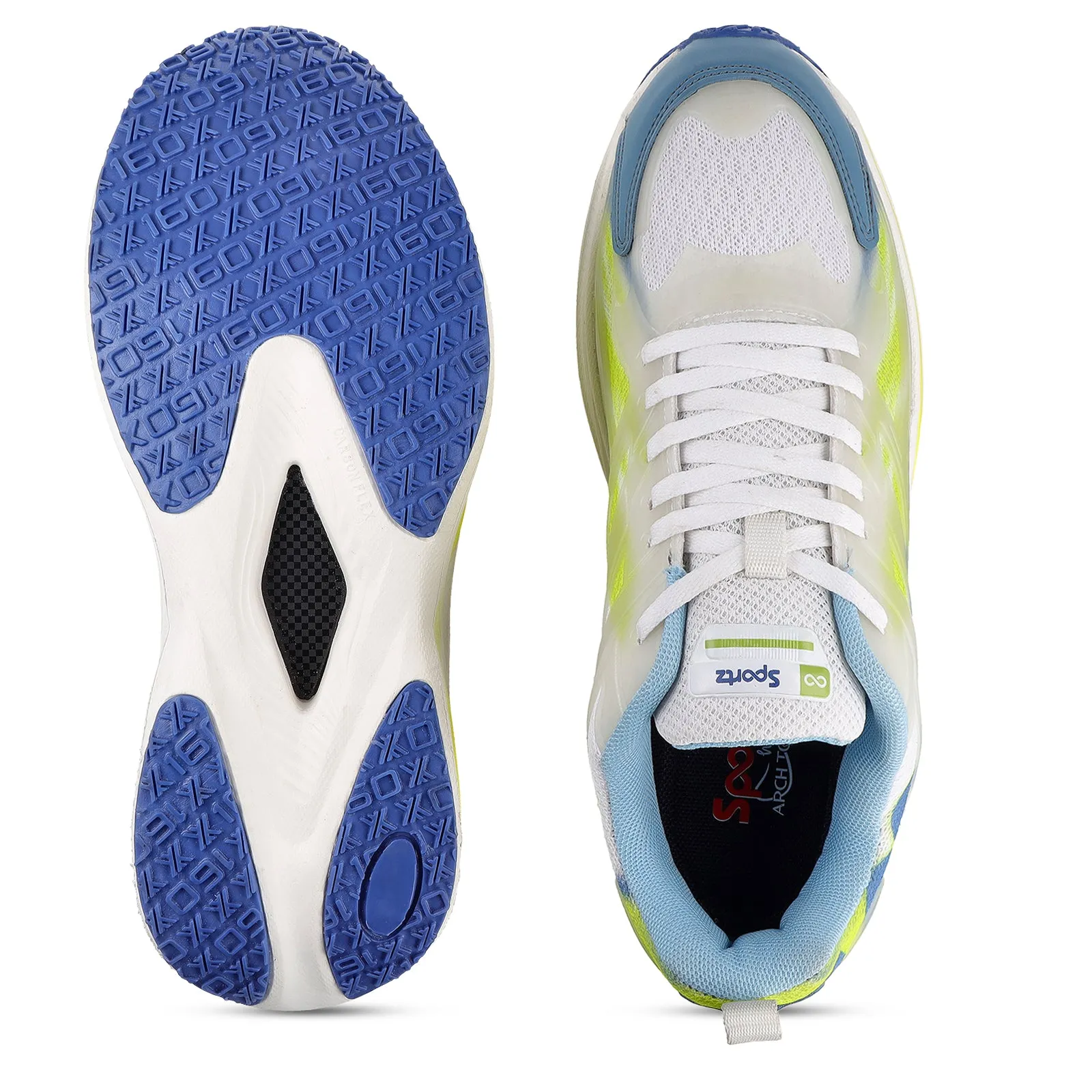 Men's Night Glow Sports Shoe - WS9134 White Green