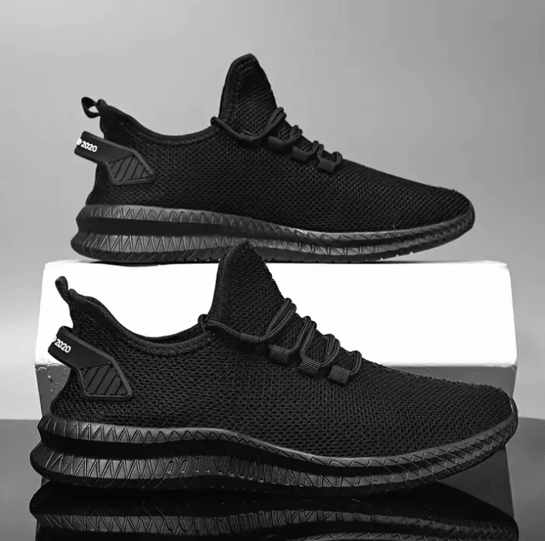 Men’s Non-Slip Casual Sneakers – Breathable Knit Lace-Up Shoes for Jogging, Training, Hiking & Sports