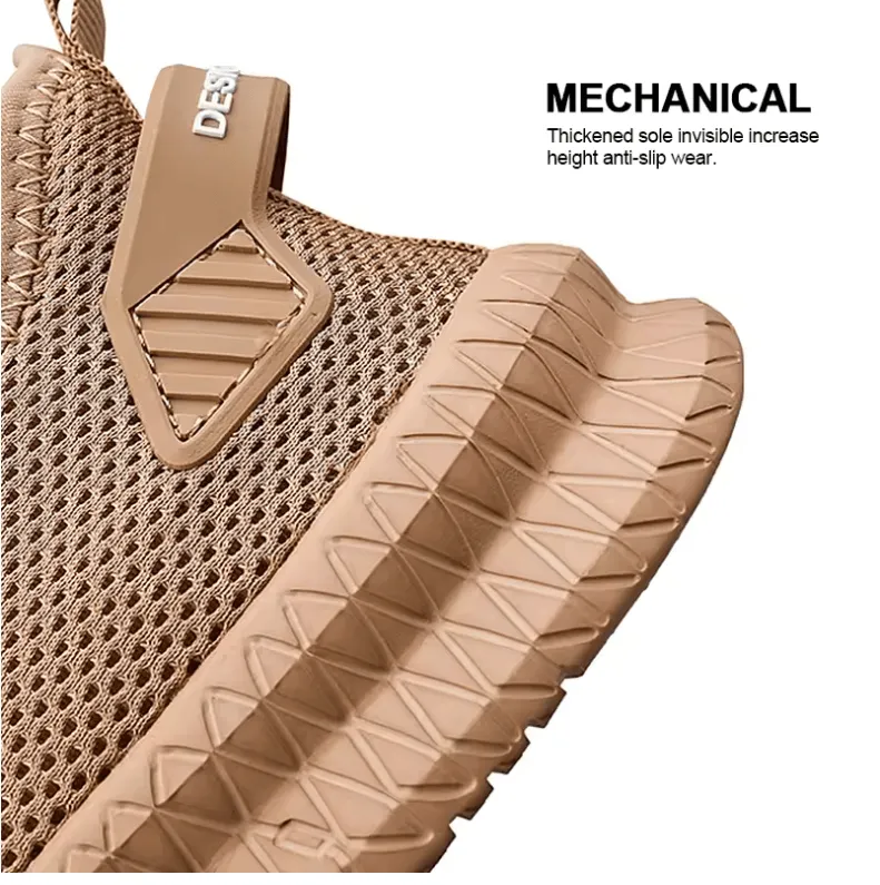 Men’s Non-Slip Casual Sneakers – Breathable Knit Lace-Up Shoes for Jogging, Training, Hiking & Sports