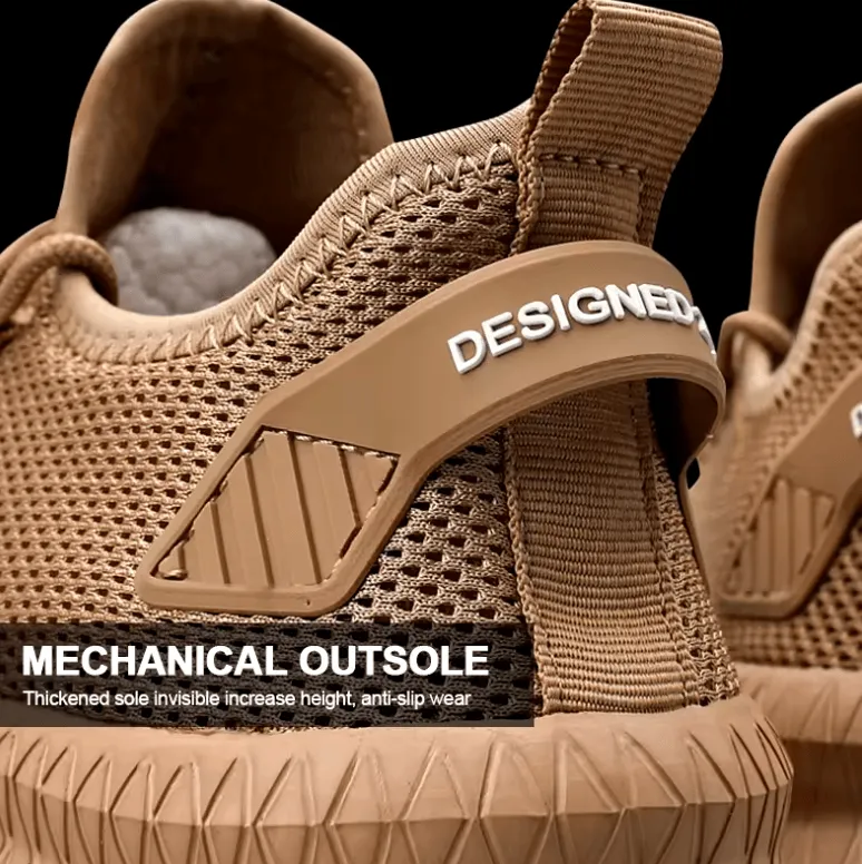 Men’s Non-Slip Casual Sneakers – Breathable Knit Lace-Up Shoes for Jogging, Training, Hiking & Sports