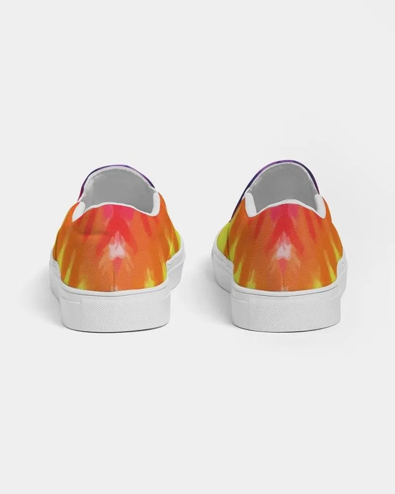 Mens Sneakers - Low Top Sports Shoes / Rainbow Tie-dye Print - S705 by inQue.Style