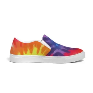 Mens Sneakers - Low Top Sports Shoes / Rainbow Tie-dye Print - S705 by inQue.Style