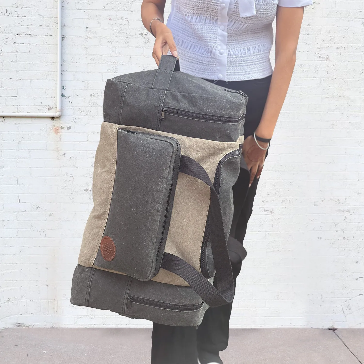 Mona B Canvas Extra Large Travel/Gym/Sports Duffel Bag: Delta
