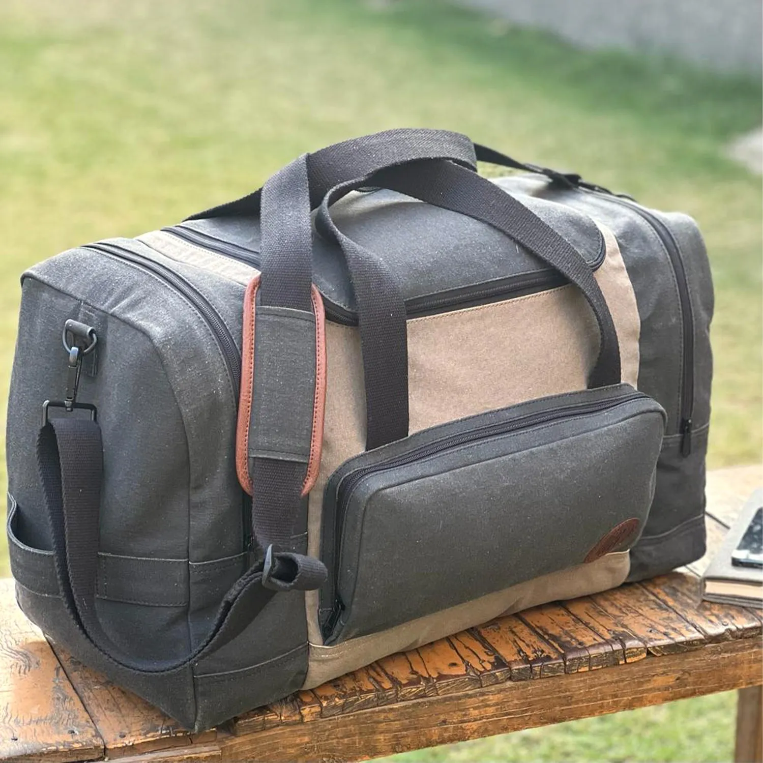Mona B Canvas Extra Large Travel/Gym/Sports Duffel Bag: Delta