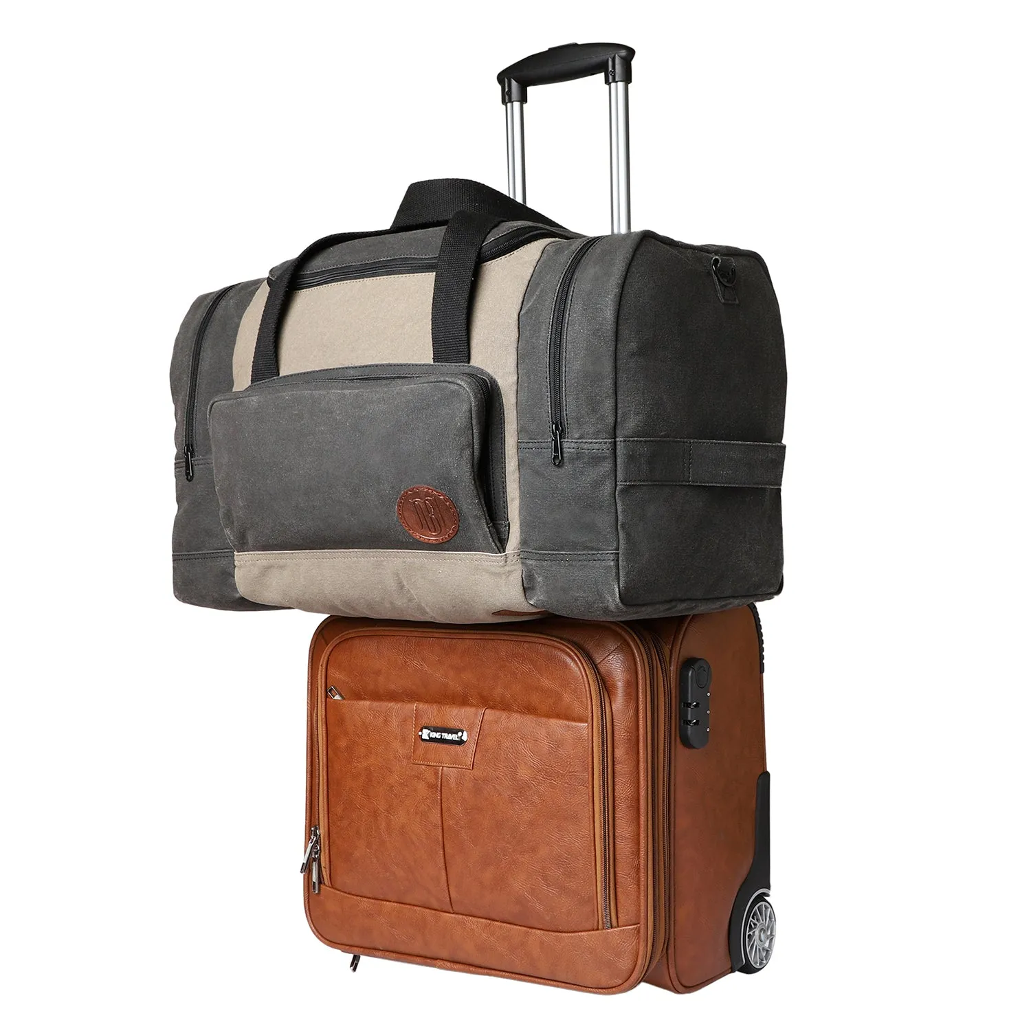 Mona B Canvas Extra Large Travel/Gym/Sports Duffel Bag: Delta