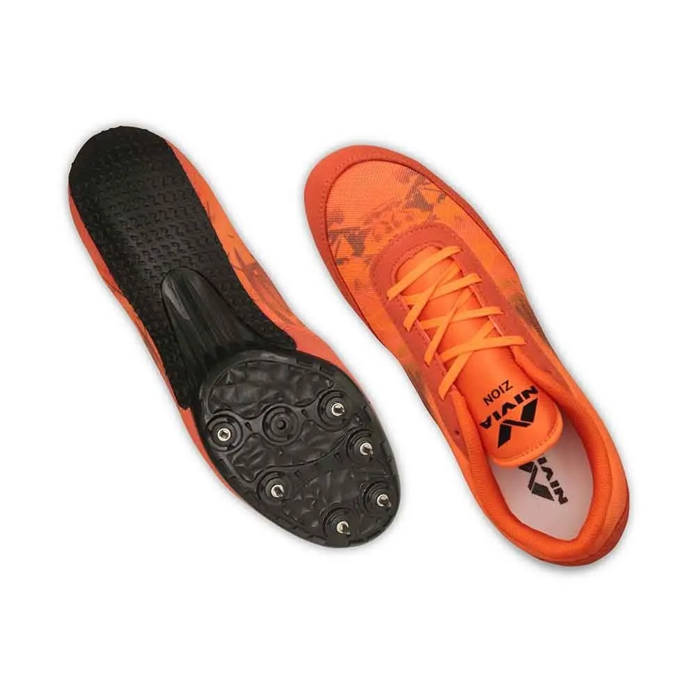 Nivia Jumping Zion-I Mesh Track and Field Spike Shoes Orange