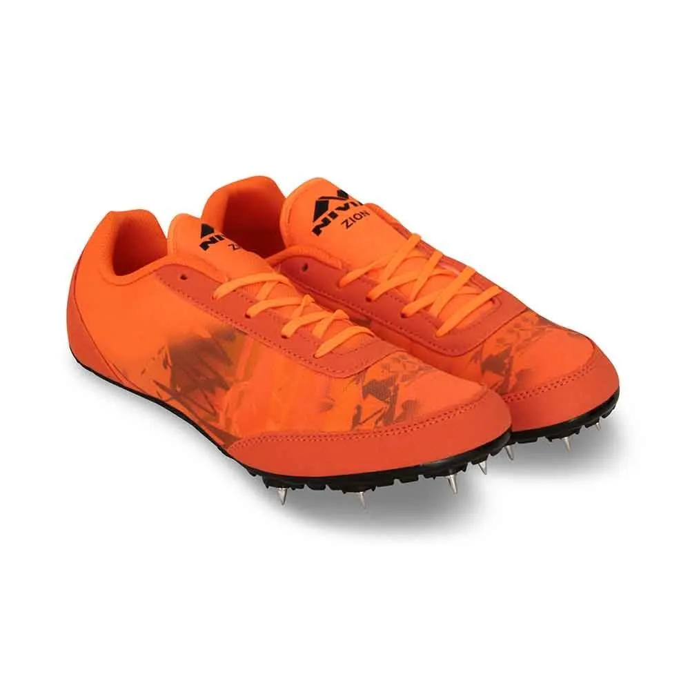 Nivia Jumping Zion-I Mesh Track and Field Spike Shoes Orange