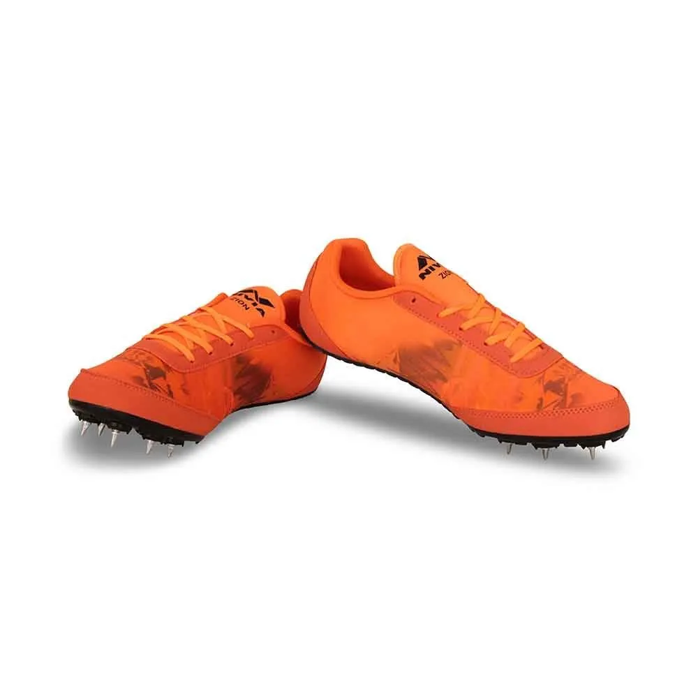 Nivia Jumping Zion-I Mesh Track and Field Spike Shoes Orange