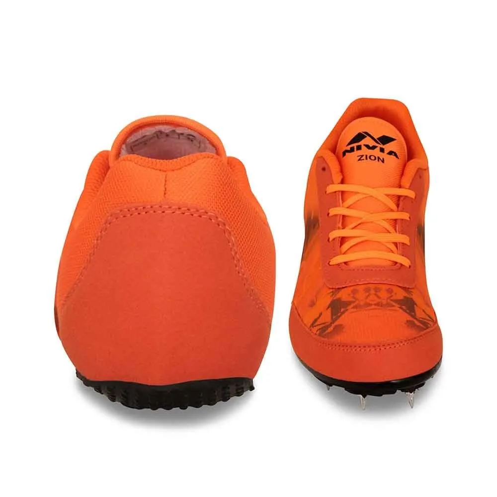 Nivia Jumping Zion-I Mesh Track and Field Spike Shoes Orange