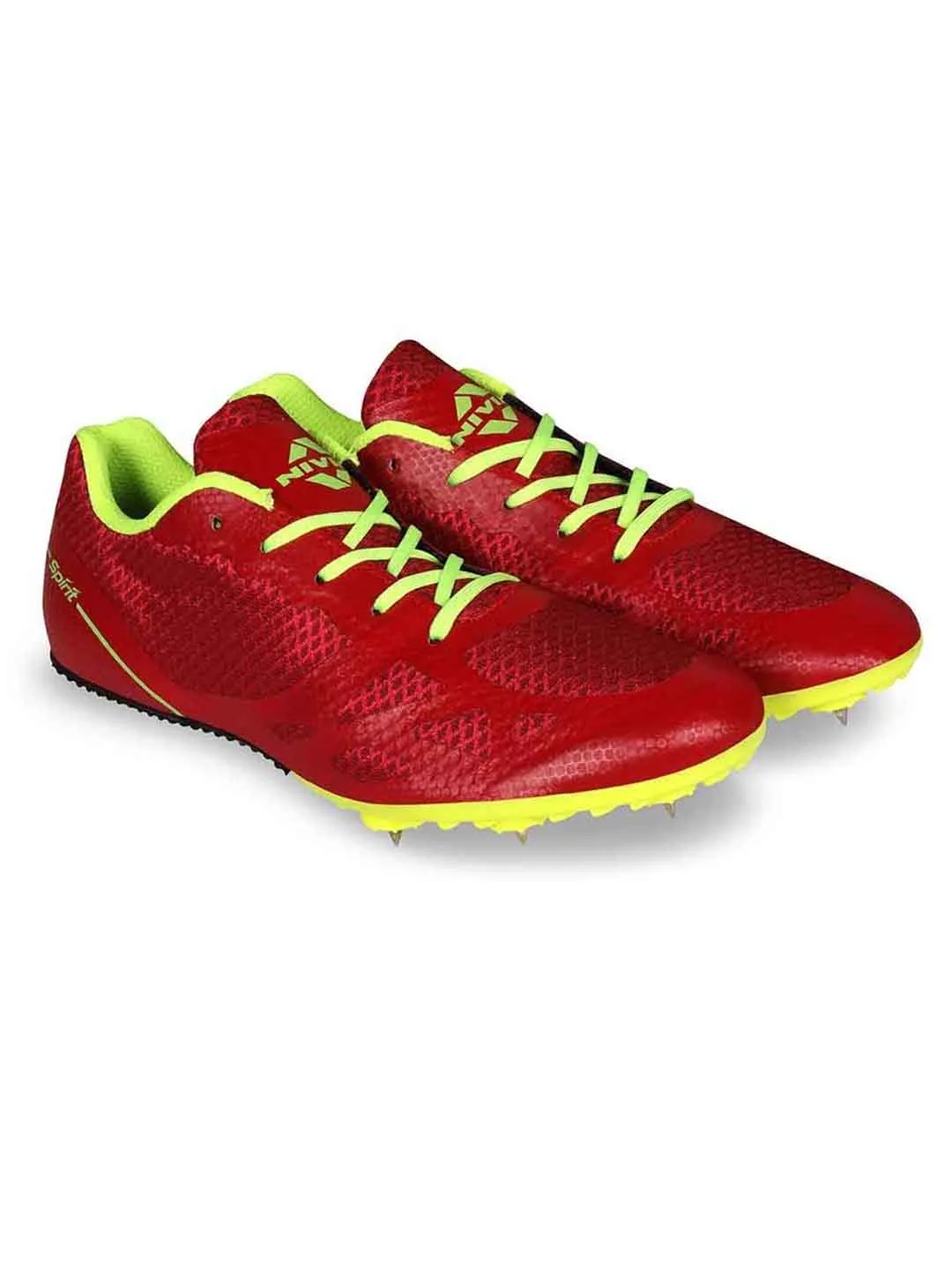NIVIA Men Running Spikes Spirit Track and Field Shoes for Mens (Red)