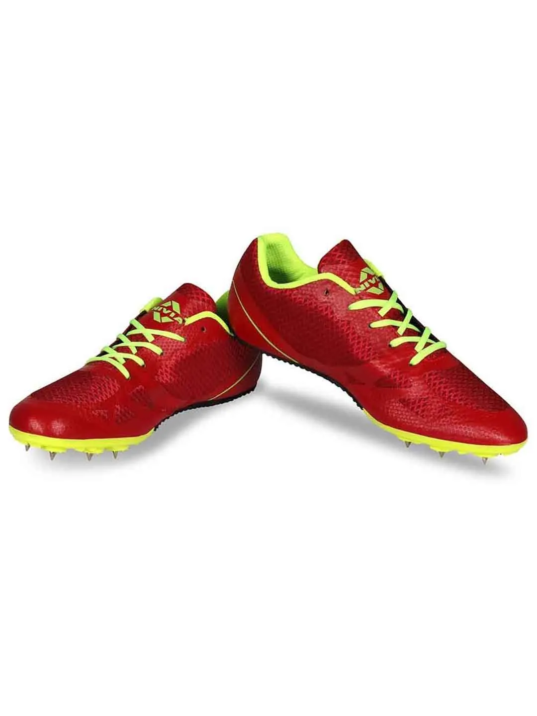 NIVIA Men Running Spikes Spirit Track and Field Shoes for Mens (Red)