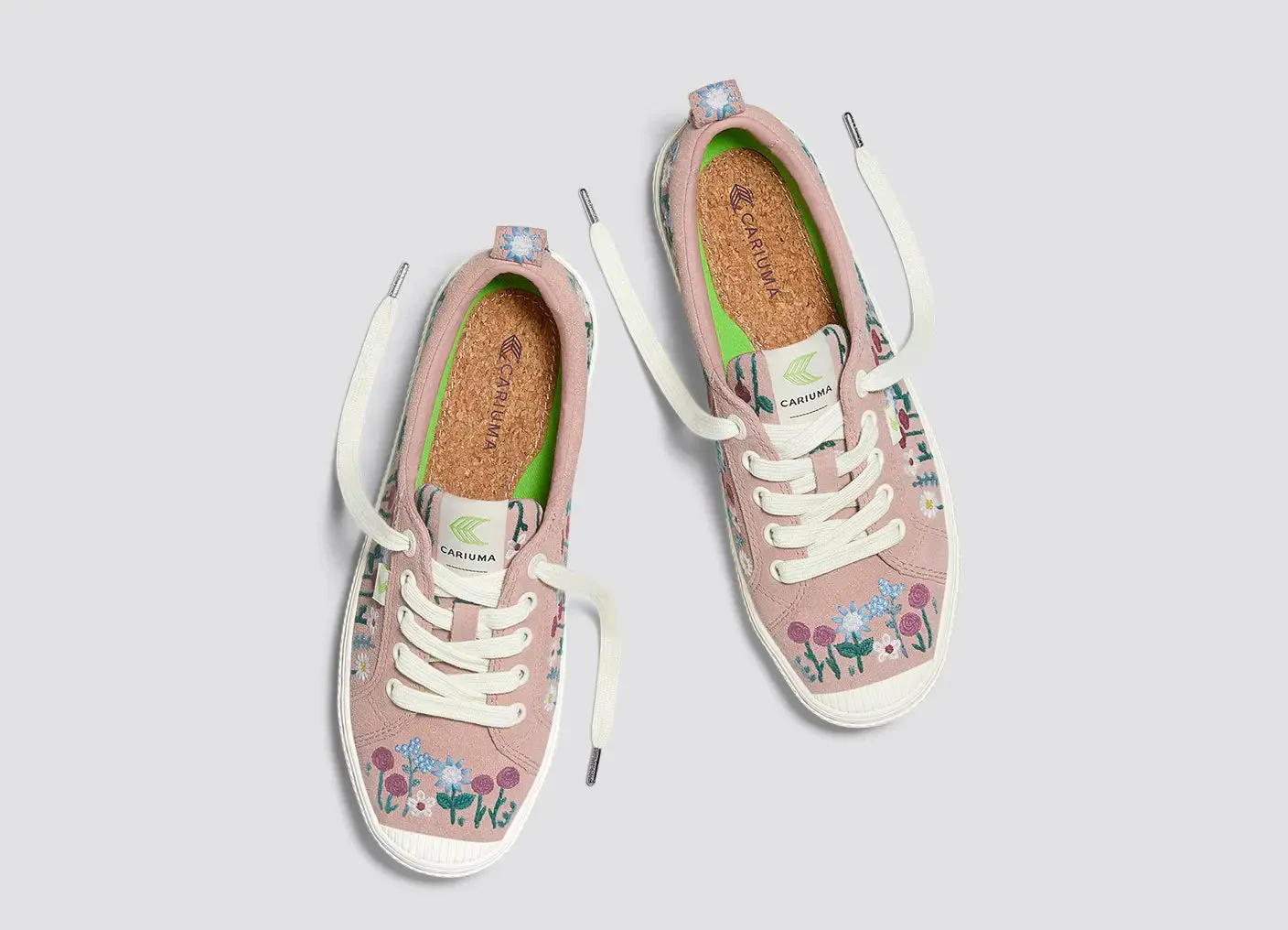 OCA Low Rose Embroidered Flowers Suede Sneaker