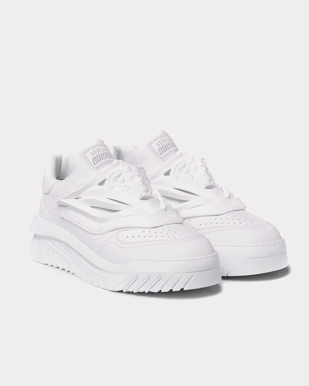 Odissea Leather White Low Top Sneakers