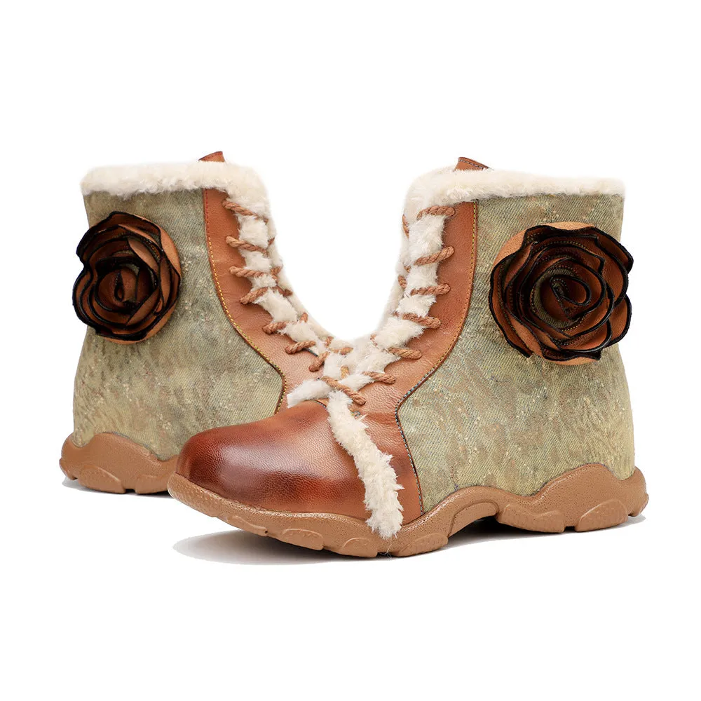 Orange Rose Velvet-Trimmed Walking Shoes