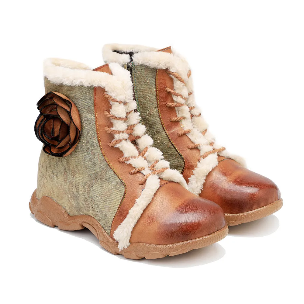 Orange Rose Velvet-Trimmed Walking Shoes