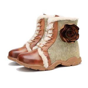 Orange Rose Velvet-Trimmed Walking Shoes