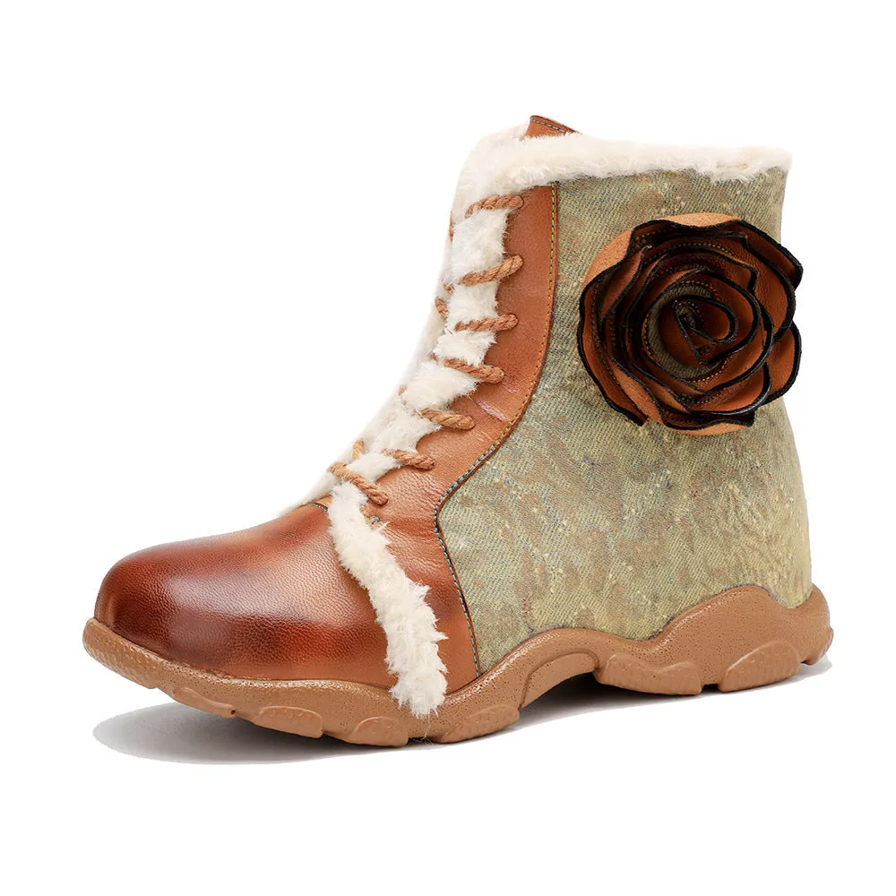 Orange Rose Velvet-Trimmed Walking Shoes